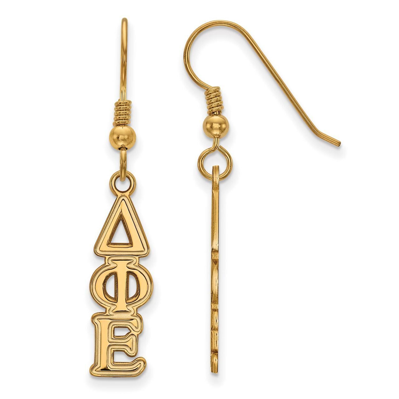 Delta Phi Epsilon Dangle Medium Earrings Gold-plated Silver GP004DPH, MPN: GP004DPH, 886774898032