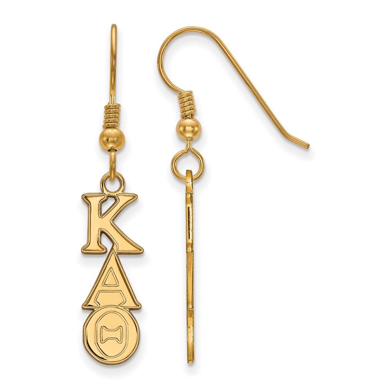 Kappa Alpha Theta Dangle Medium Earrings Gold-plated Silver GP004KAT