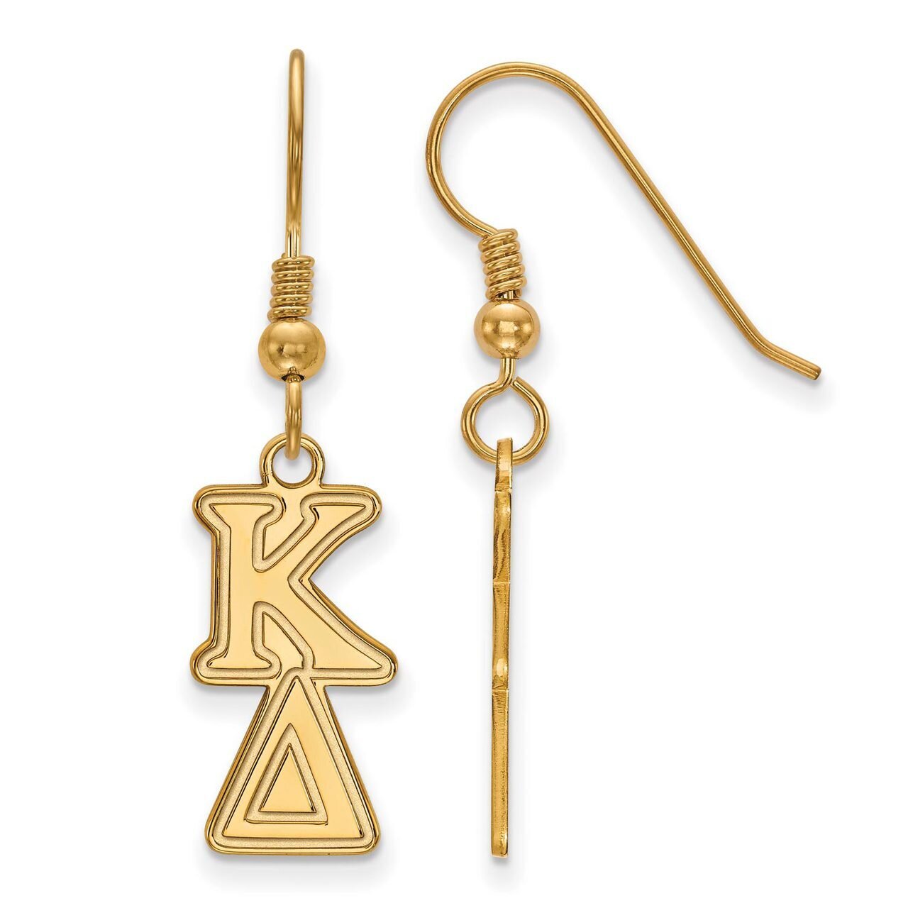 Kappa Delta Dangle Medium Earrings Gold-plated Silver GP004KD