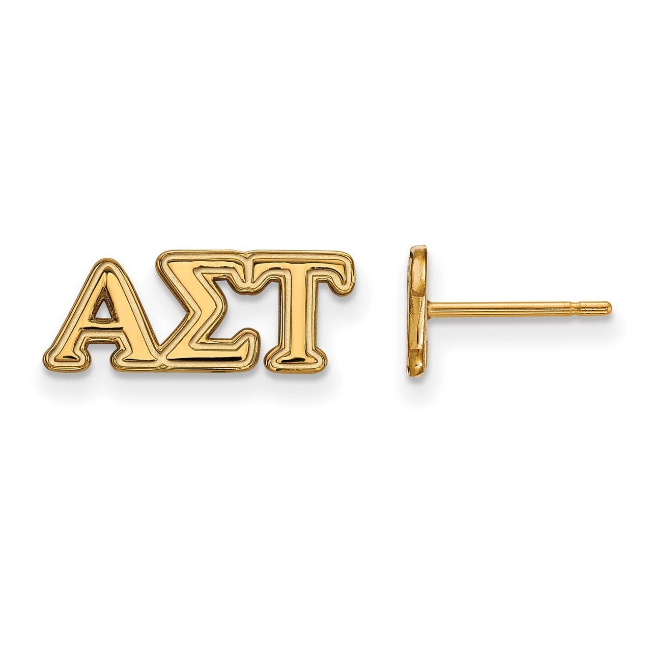 Alpha Sigma Tau Extra Small Post Earrings Gold-plated Silver GP005ALS, MPN: GP005ALS, 191101099649