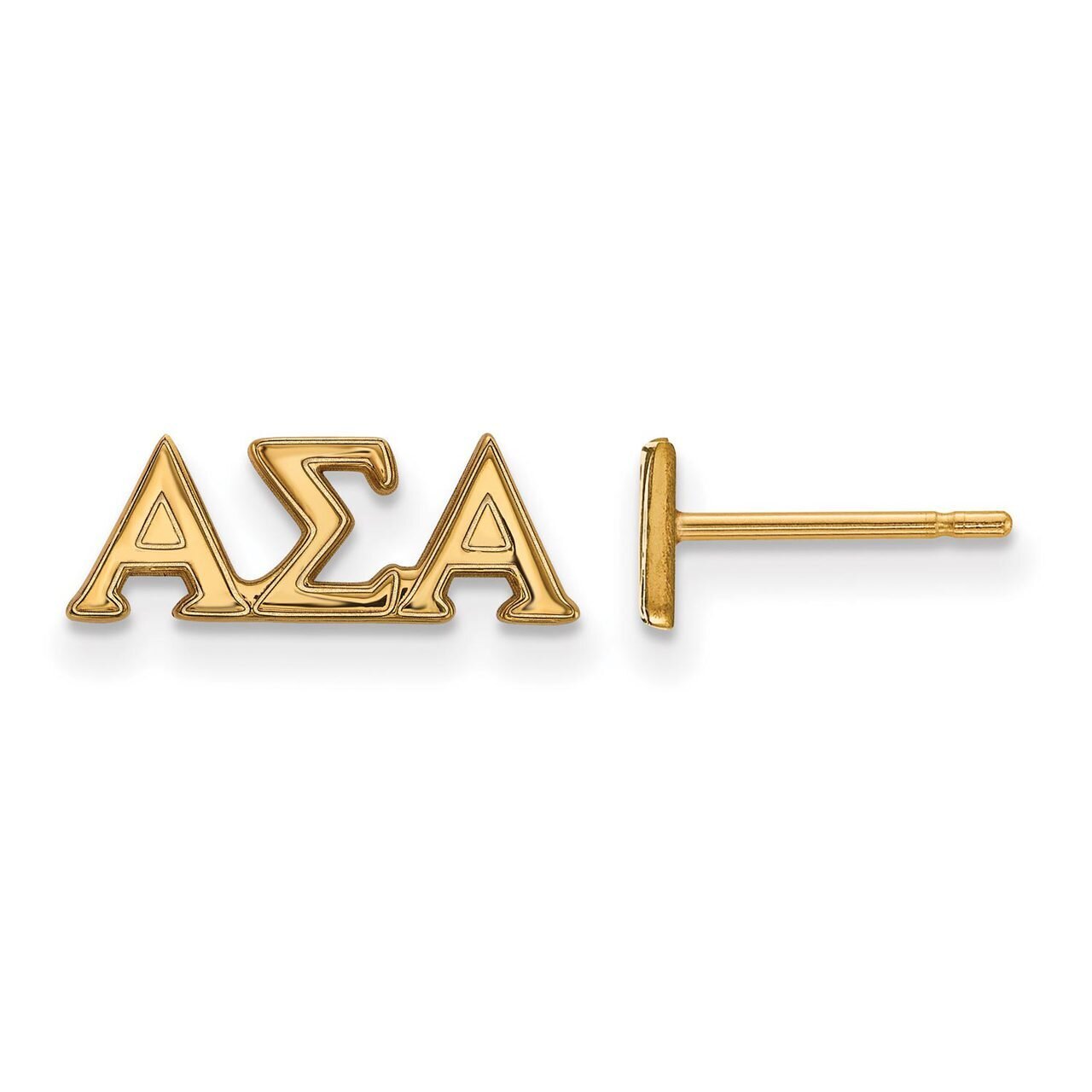 Alpha Sigma Alpha Extra Small Post Earrings Gold-plated Silver GP005ASI, MPN: GP005ASI, 886774900063
