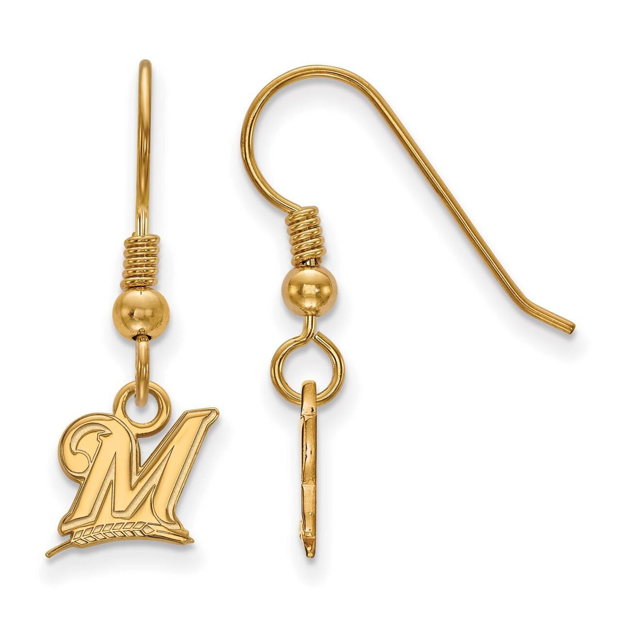 Milwaukee Brewers x-Small Dangle Earring Wire Gold-plated Silver GP005BRE, MPN: GP005BRE, 886774900…