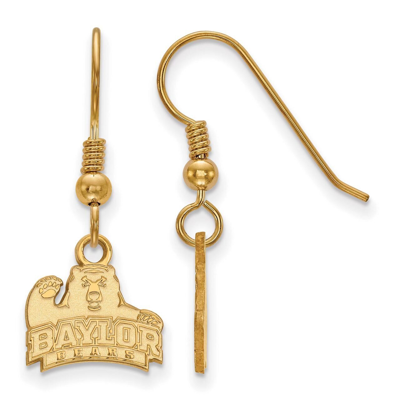 Baylor University x-Small Dangle Earring Wire Gold-plated Silver GP005BU, MPN: GP005BU, 886774900216