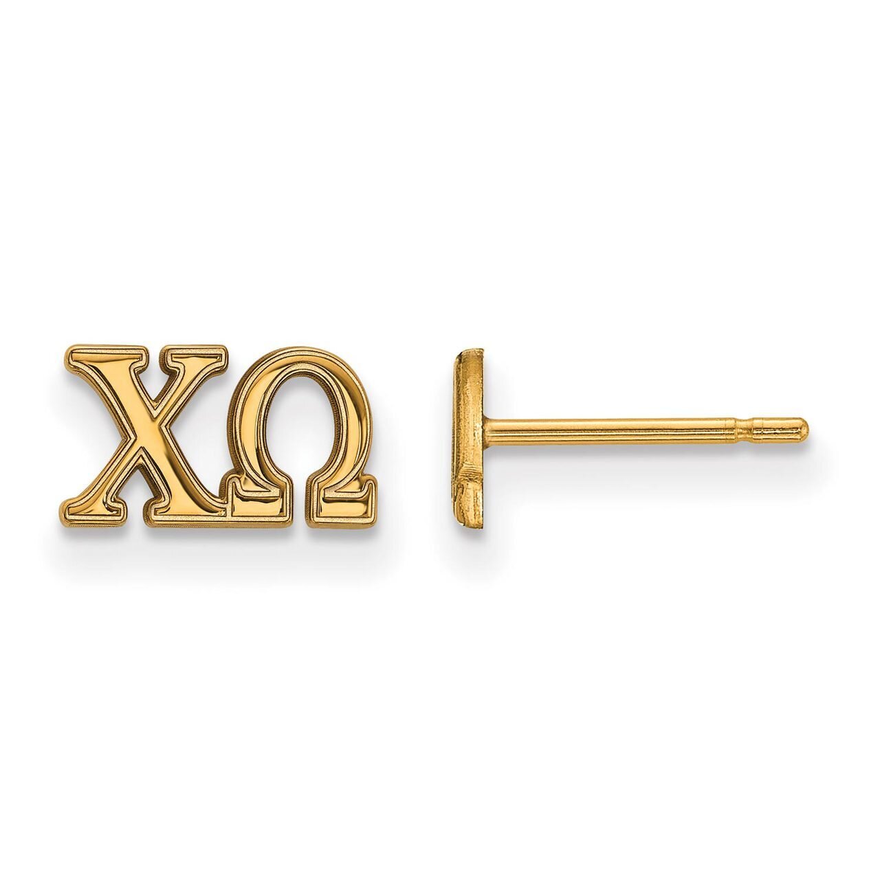 Chi Omega Extra Small Post Earrings Gold-plated Silver GP005CHO