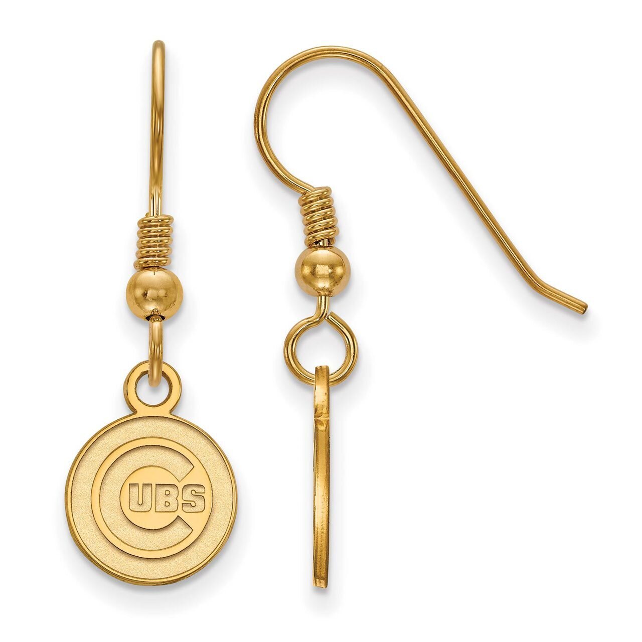 Chicago Cubs x-Small Dangle Earring Wire Gold-plated Silver GP005CUB