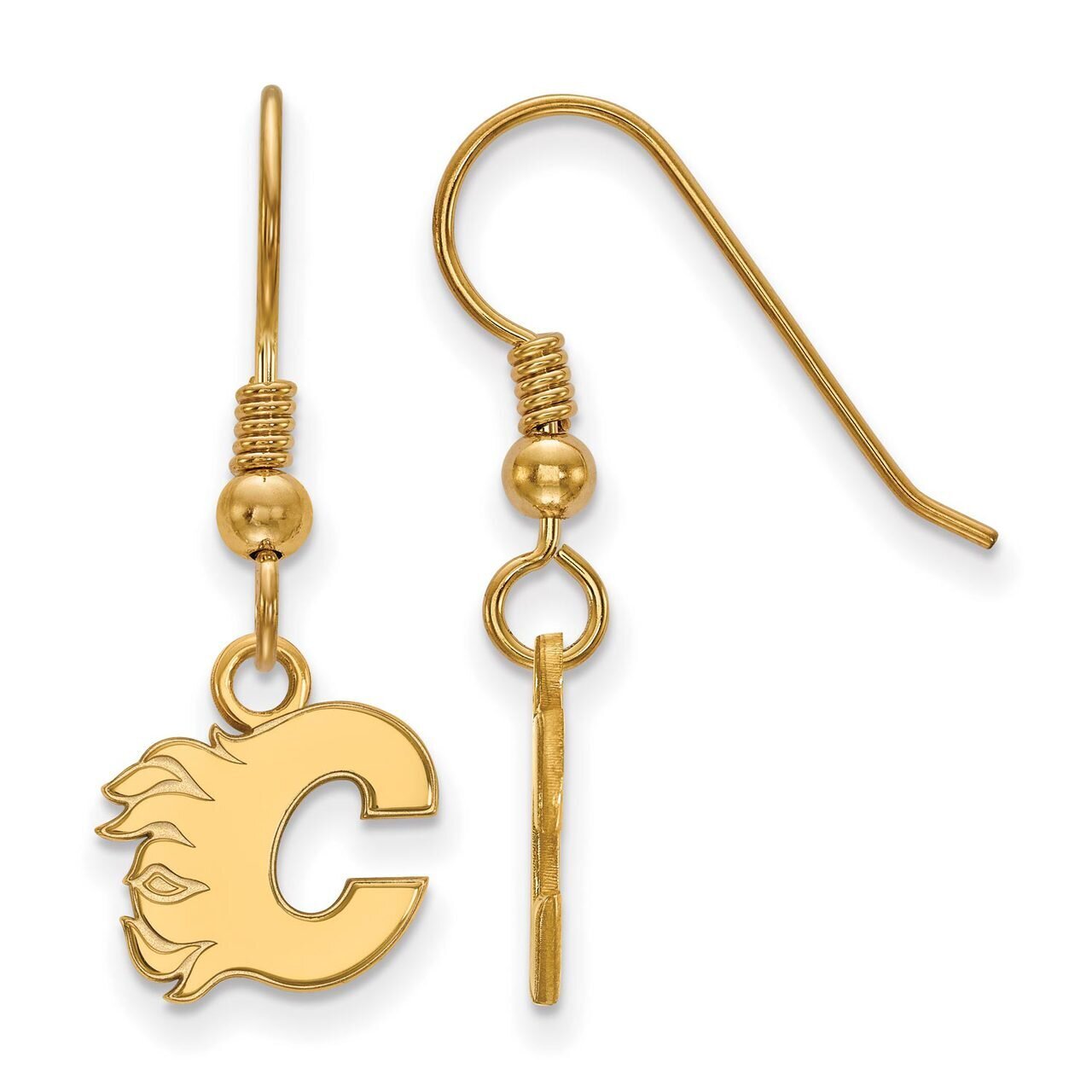 Calgary Flames x-Small Dangle Earring Wire Gold-plated Silver GP005FLA, MPN: GP005FLA, 886774900506