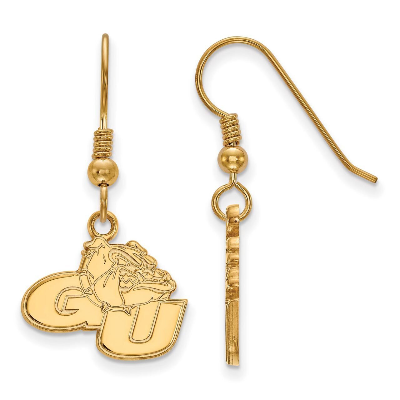 Gonzaga University Small Dangle Earring Wire Gold-plated Silver GP005GON