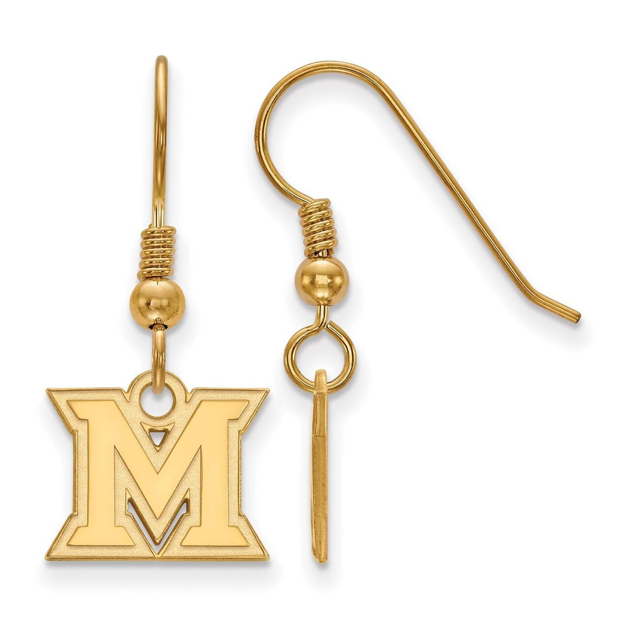 Miami University x-Small Dangle Earring Wire Gold-plated Silver GP005MU