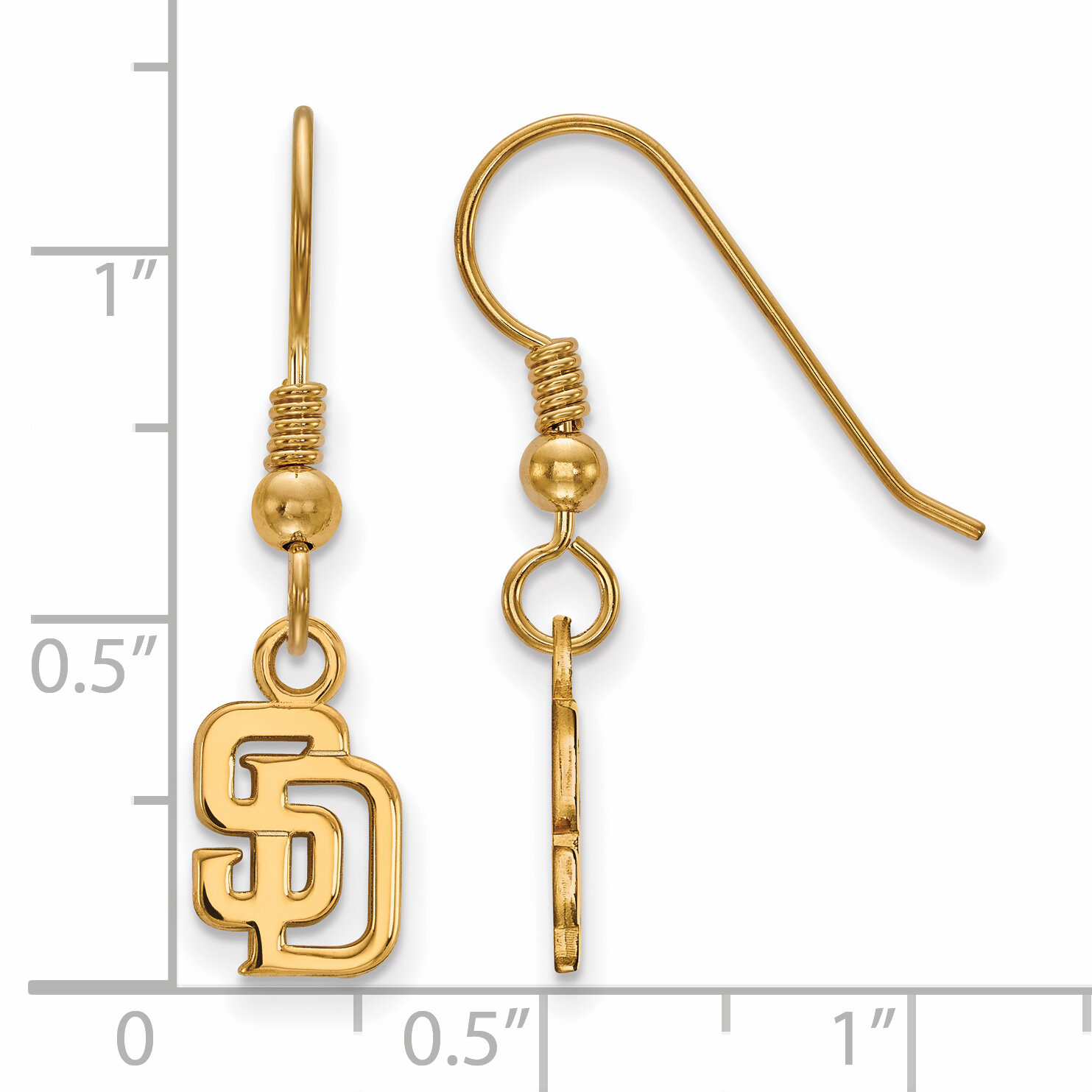 San Diego Padres x-Small Dangle Earring Wire Gold-plated Silver GP005PAD, MPN: GP005PAD, 8867749010…