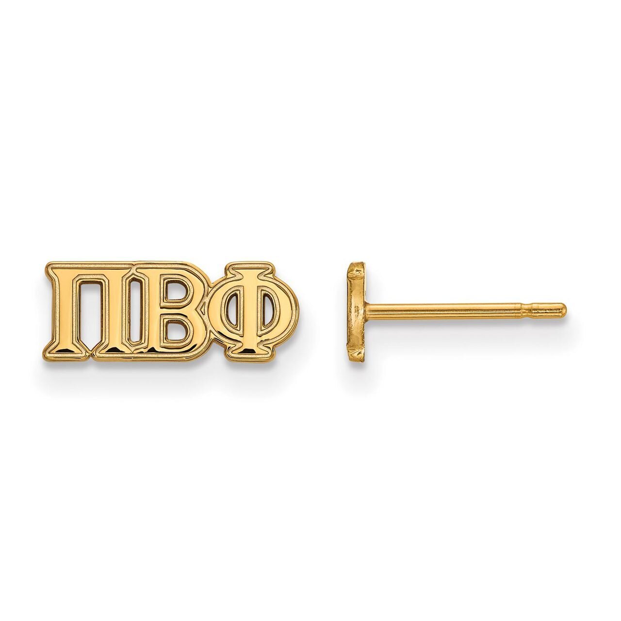 Pi Beta Phi Extra Small Post Earrings Gold-plated Silver GP005PBP, MPN: GP005PBP, 886774901077