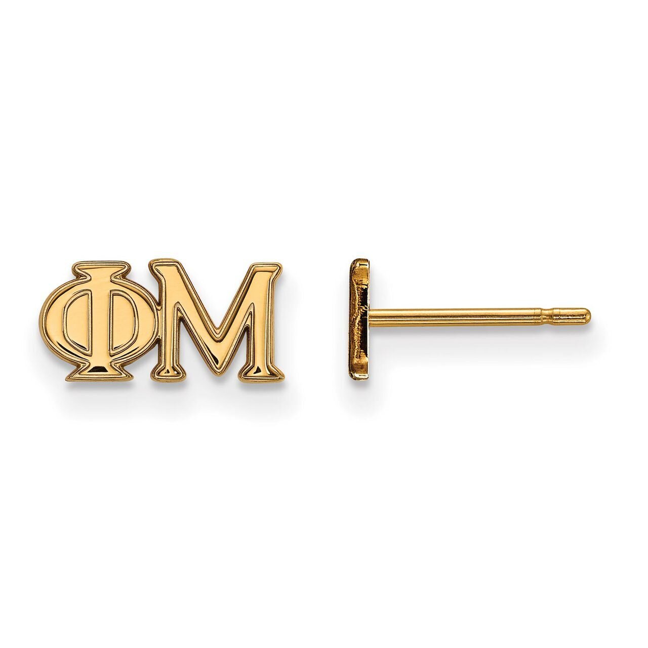 Phi Mu Extra Small Post Earrings Gold-plated Silver GP005PHM