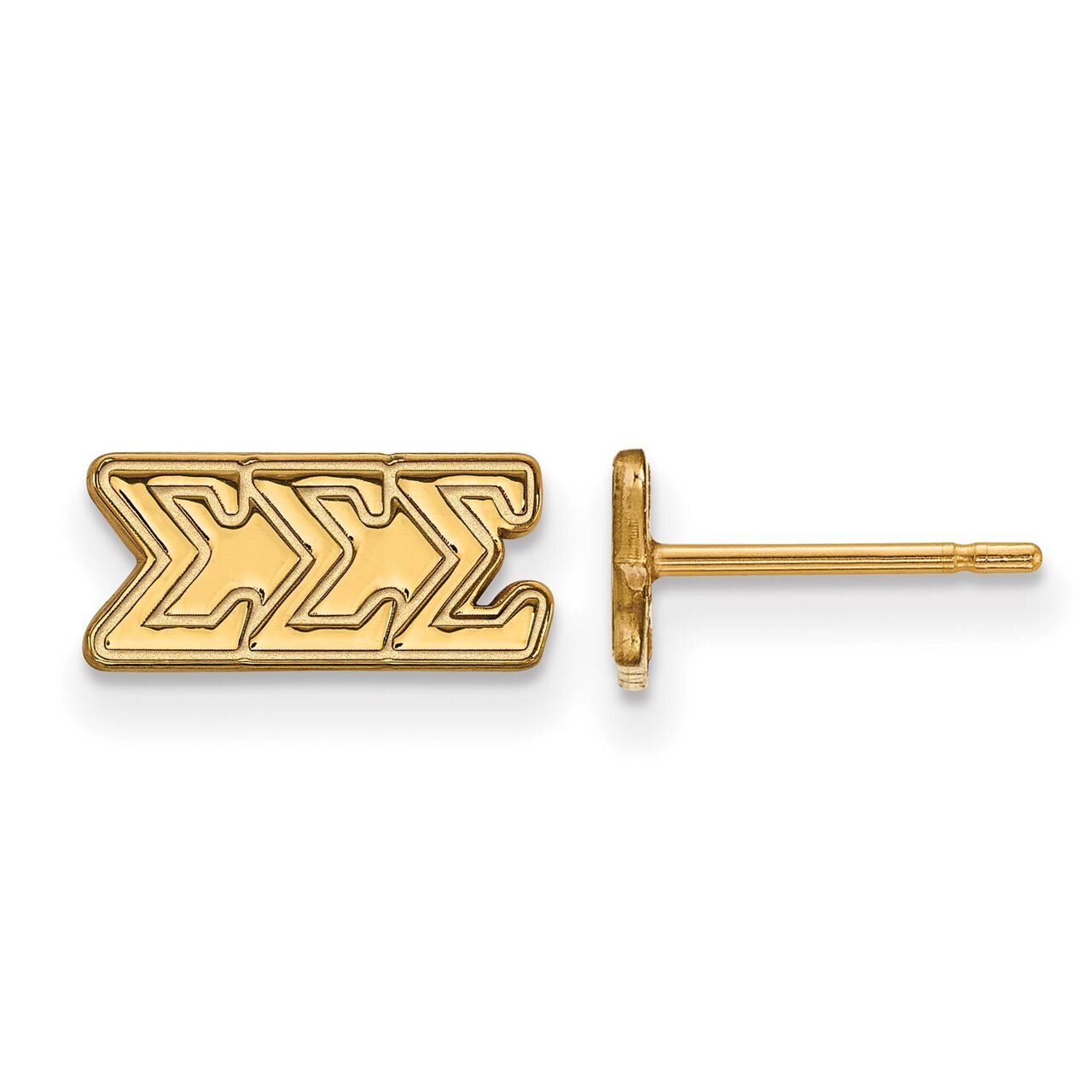 Sigma Sigma Sigma Extra Small Post Earrings Gold-plated Silver GP005SSS, MPN: GP005SSS, 886774901411