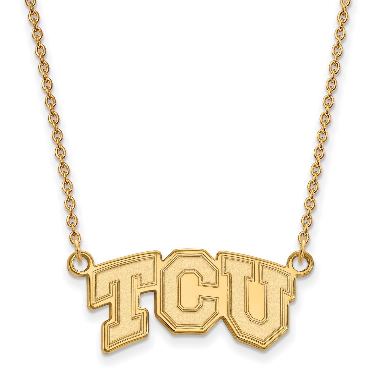 Texas Christian University Small Pendant with Chain Necklace Gold-plated Silver GP005TCU-18, MPN: G…