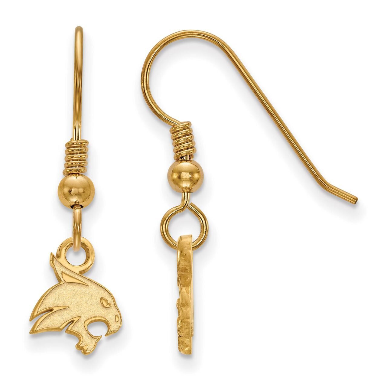 Texas State University x-Small Dangle Earring Wire Gold-plated Silver GP005TST, MPN: GP005TST, 8867…