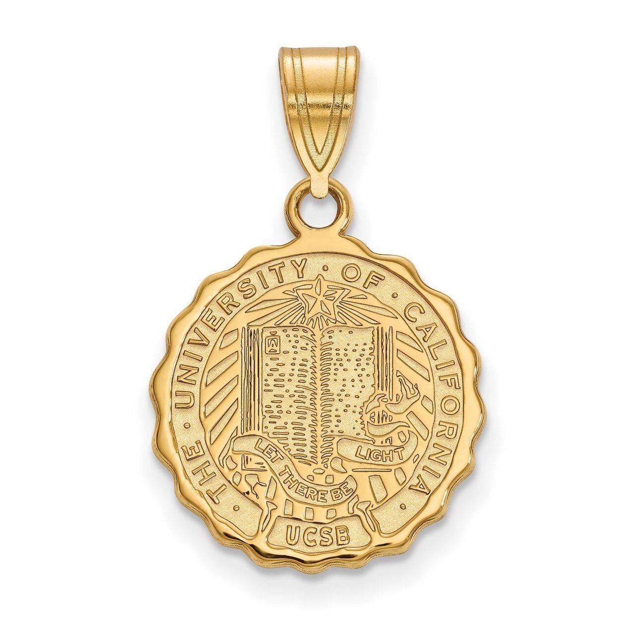 University of California Santa Barbara Medium Crest Pendant Gold-plated Silver GP005UCSB