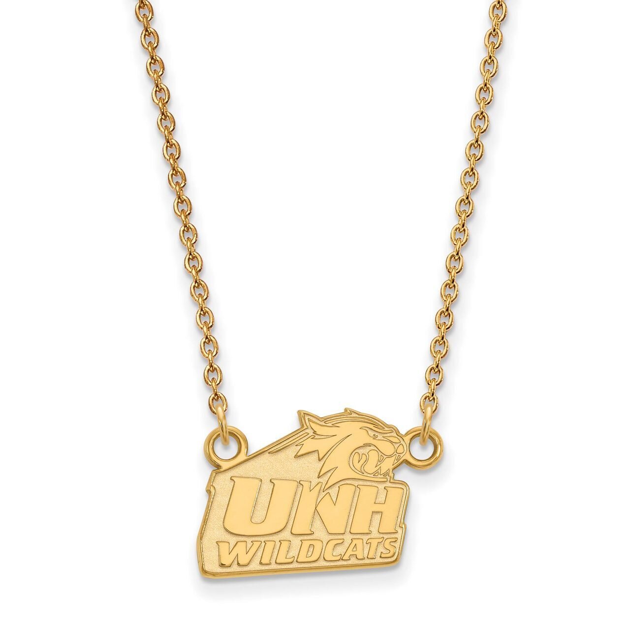 University of New Hampshire Small Pendant with Chain Necklace Gold-plated Silver GP005UNH-18
