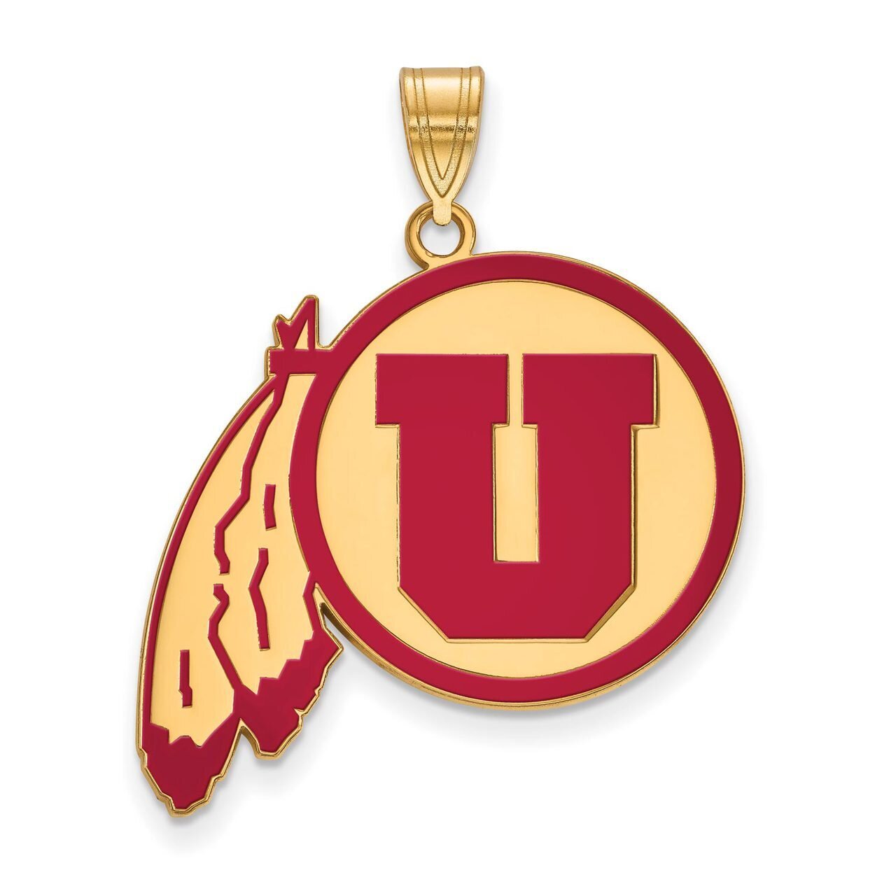 University of Utah x-Large Enamel Pendant Gold-plated Silver GP005UUT