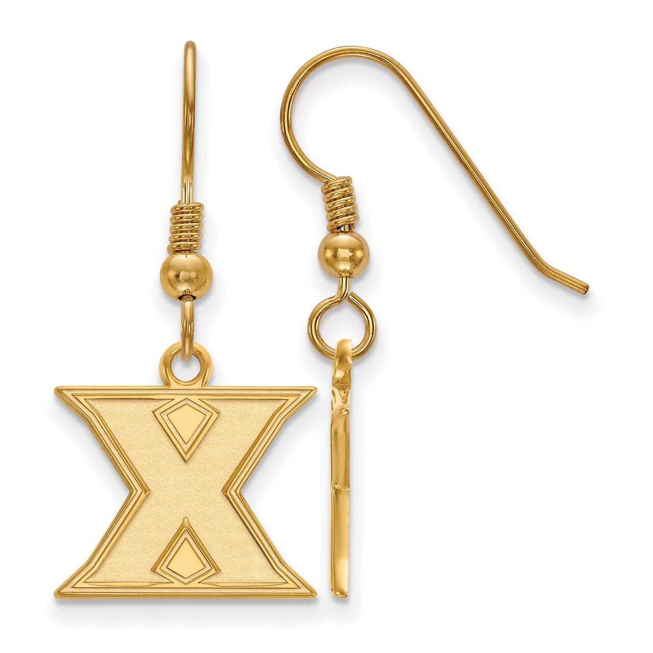 Xavier University Small Dangle Earring Wire Gold-plated Silver GP005XU