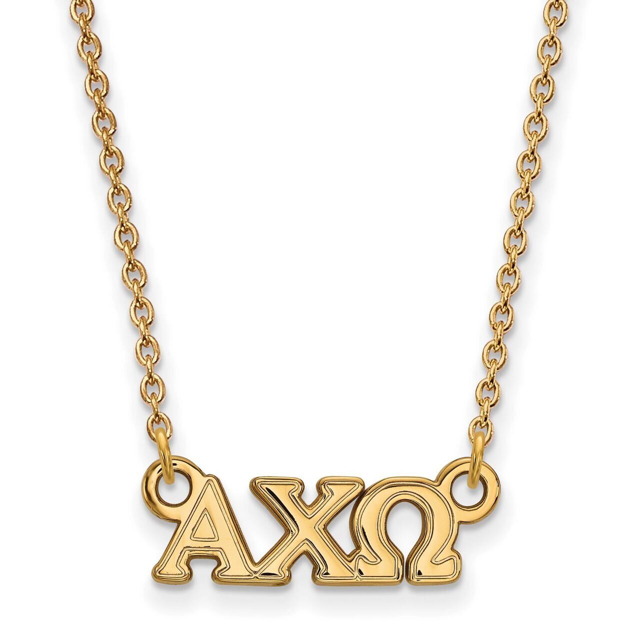 Alpha Chi Omega Extra Small Pendant with 18 Inch Chain Gold-plated Silver GP006ACO-18, MPN: GP006AC…