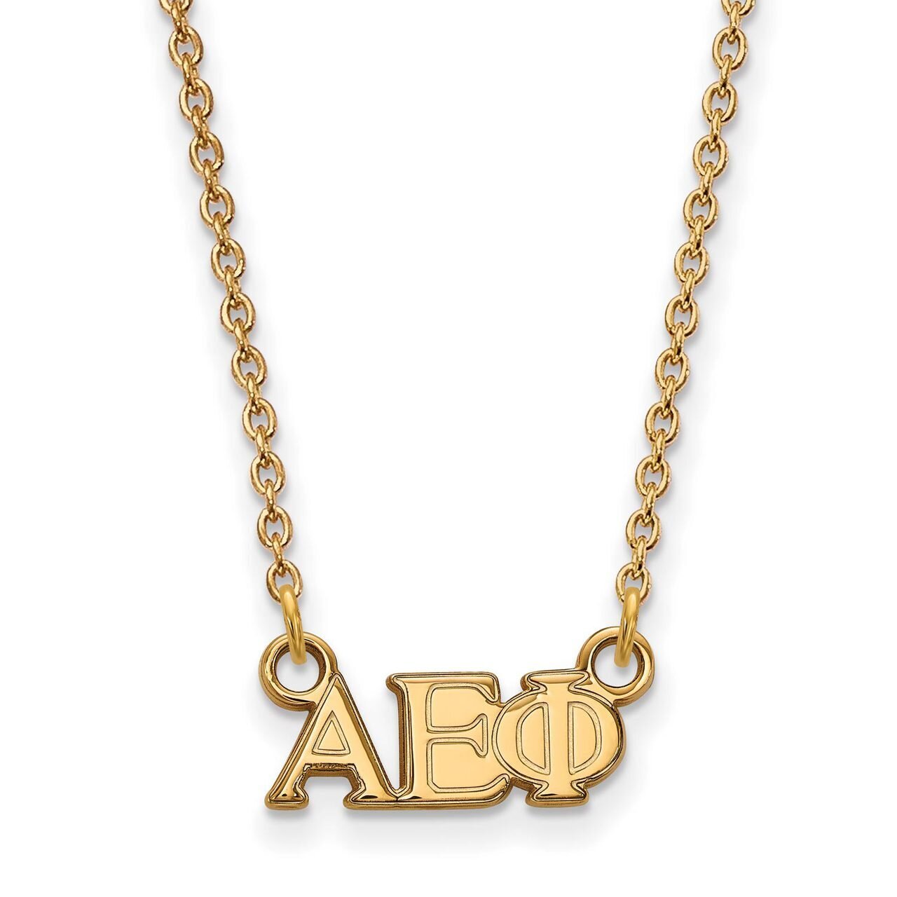 Alpha Epsilon Phi Extra Small Pendant with 18 Inch Chain Gold-plated Silver GP006AEP-18