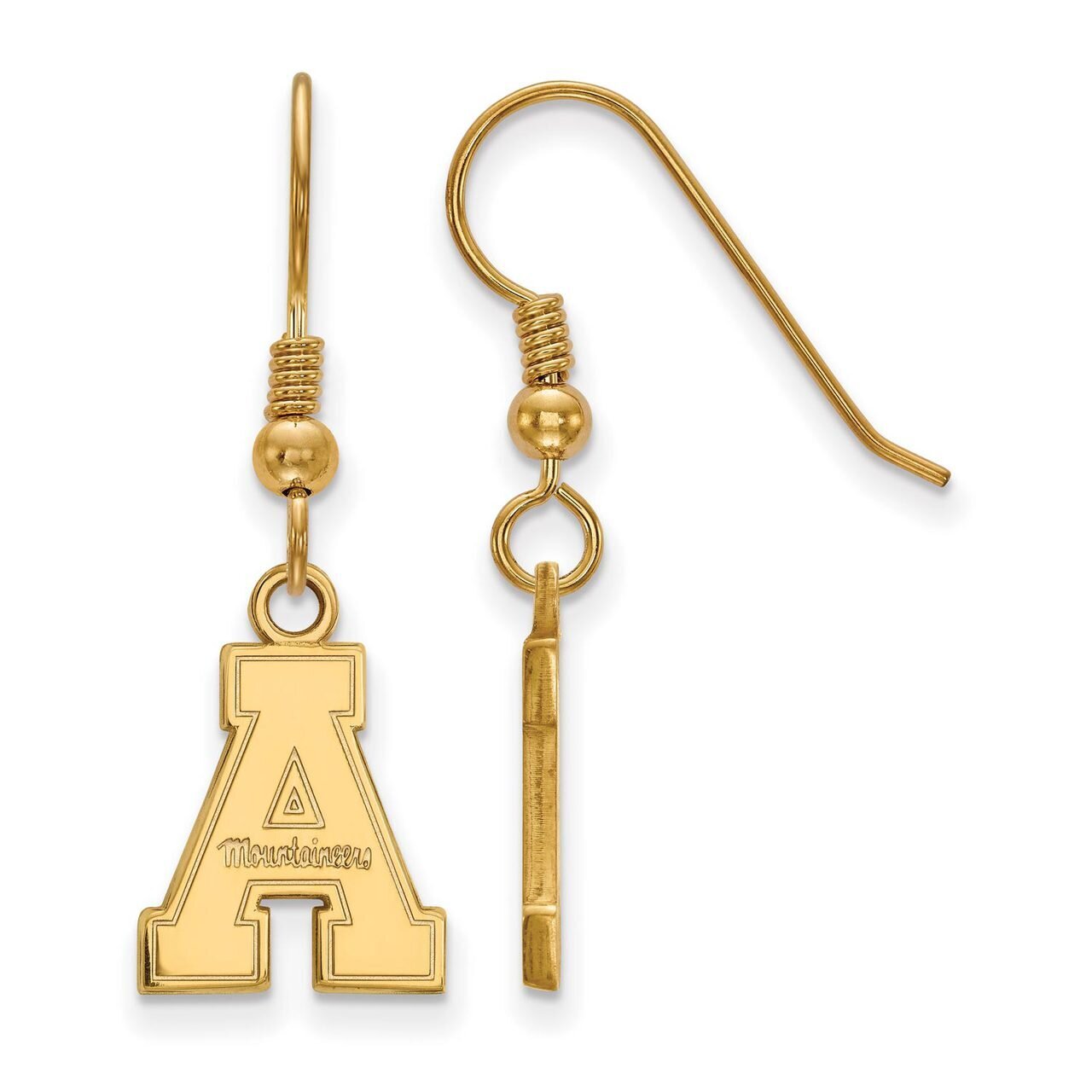 Appalachian State University Small Dangle Earring Wire Gold-plated Silver GP006APS