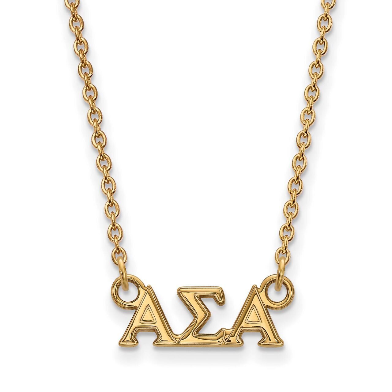 Alpha Sigma Alpha Extra Small Pendant with 18 Inch Chain Gold-plated Silver GP006ASI-18