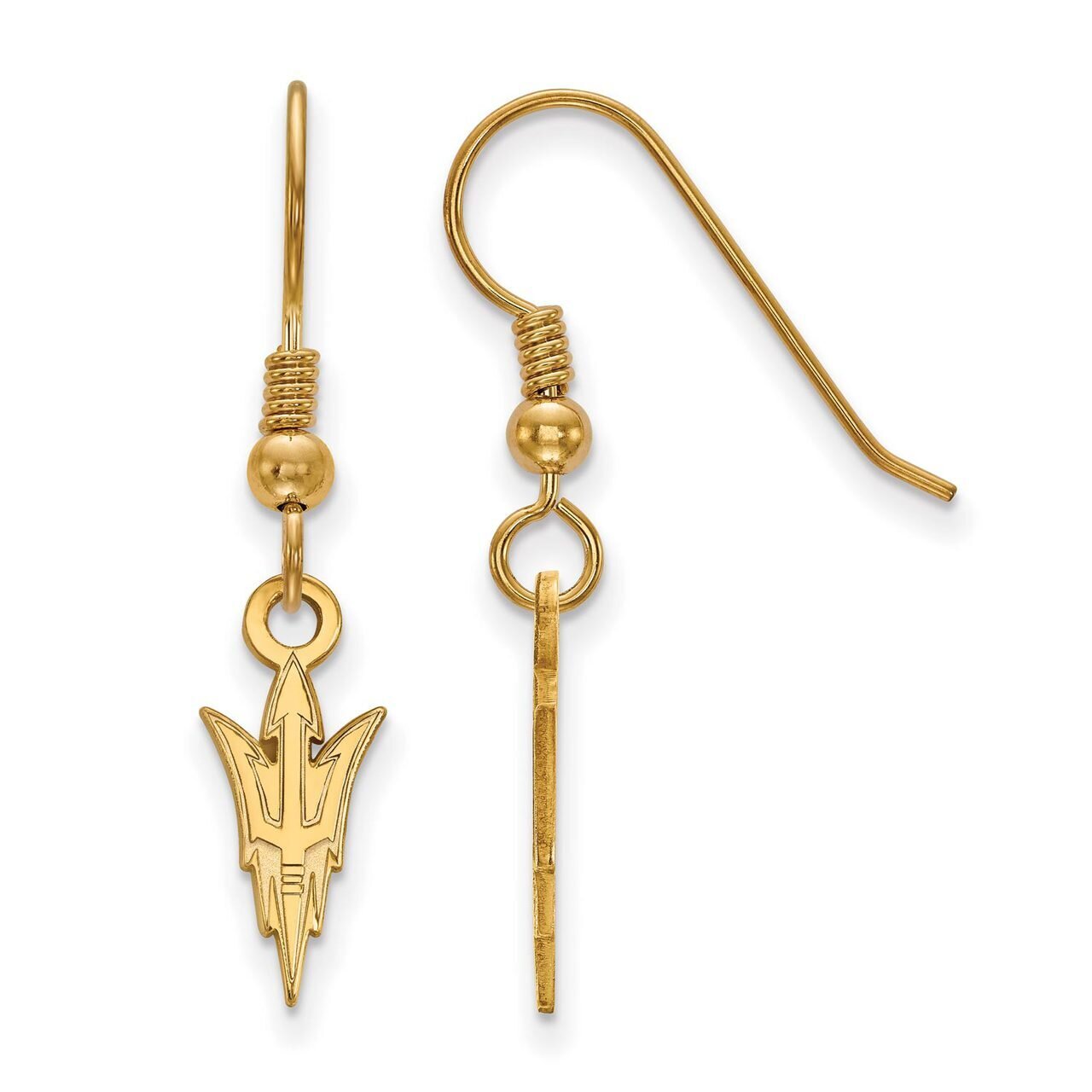 Arizona State University Small Dangle Earring Wire Gold-plated Silver GP006AZS, MPN: GP006AZS, 8867…