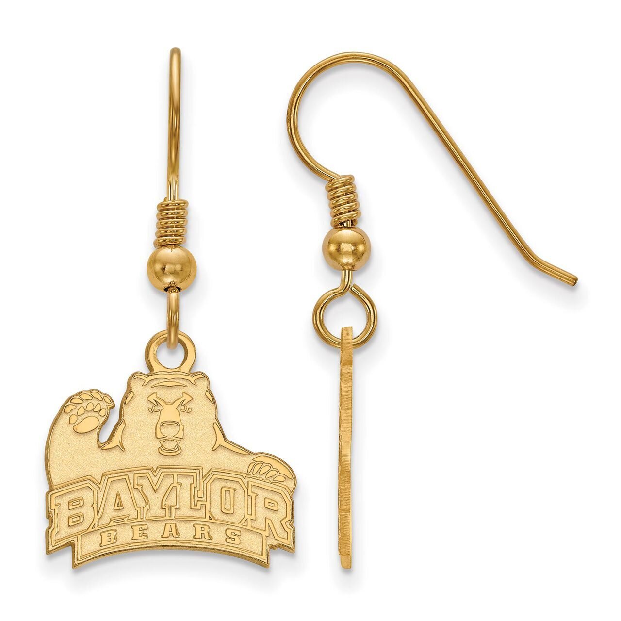 Baylor University Small Dangle Earring Wire Gold-plated Silver GP006BU, MPN: GP006BU, 886774902586