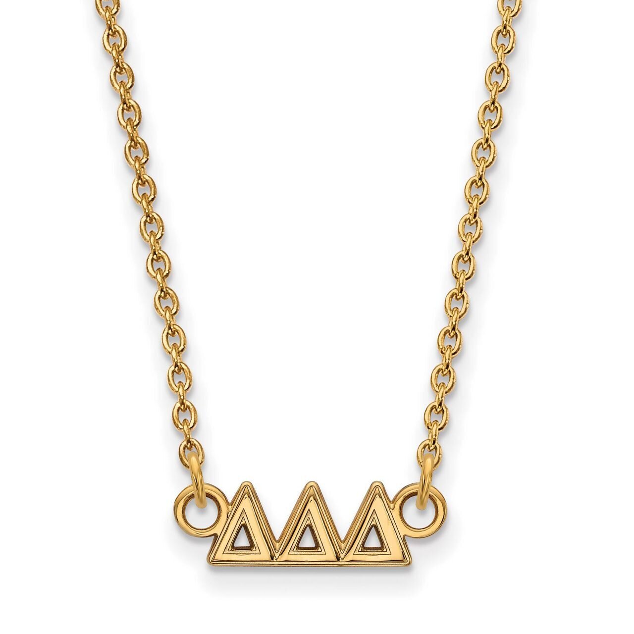 Delta Delta Delta Extra Small Pendant with 18 Inch Chain Gold-plated Silver GP006DDD-18, MPN: GP006…