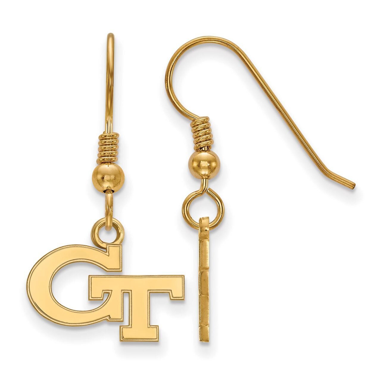 Georgia Institute of Technology x-Small Dangle Earring Wire Gold-plated Silver GP006GT, MPN: GP006G…
