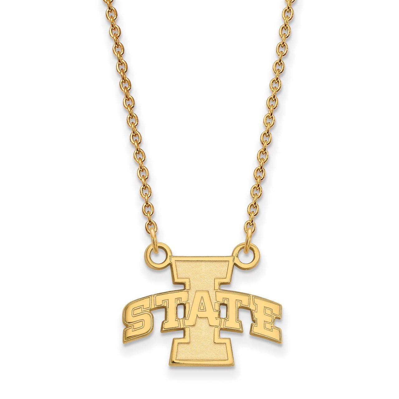 Iowa State University Small Pendant with Chain Necklace Gold-plated Silver GP006IAS-18, MPN: GP006I…