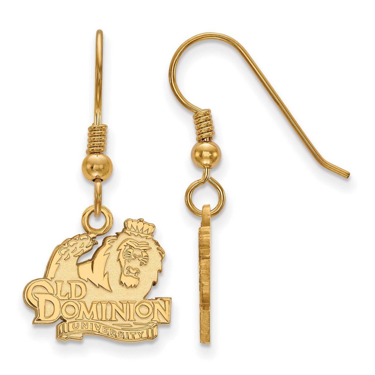 Old Dominion University Small Dangle Earring Wire Gold-plated Silver GP006ODU