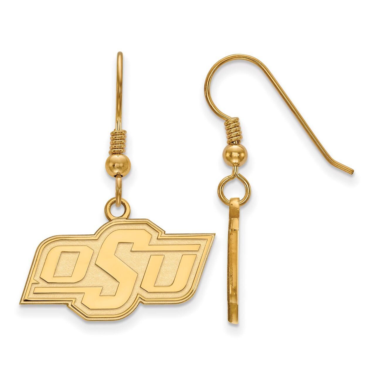 Oklahoma State University Small Dangle Earring Wire Gold-plated Silver GP006OKS, MPN: GP006OKS, 886…