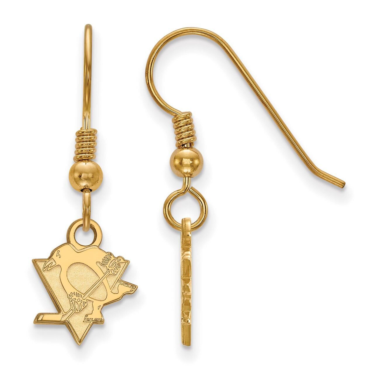 Pittsburh Penguins x-Small Dangle Earring Wire Gold-plated Silver GP006PEN, MPN: GP006PEN, 88677490…