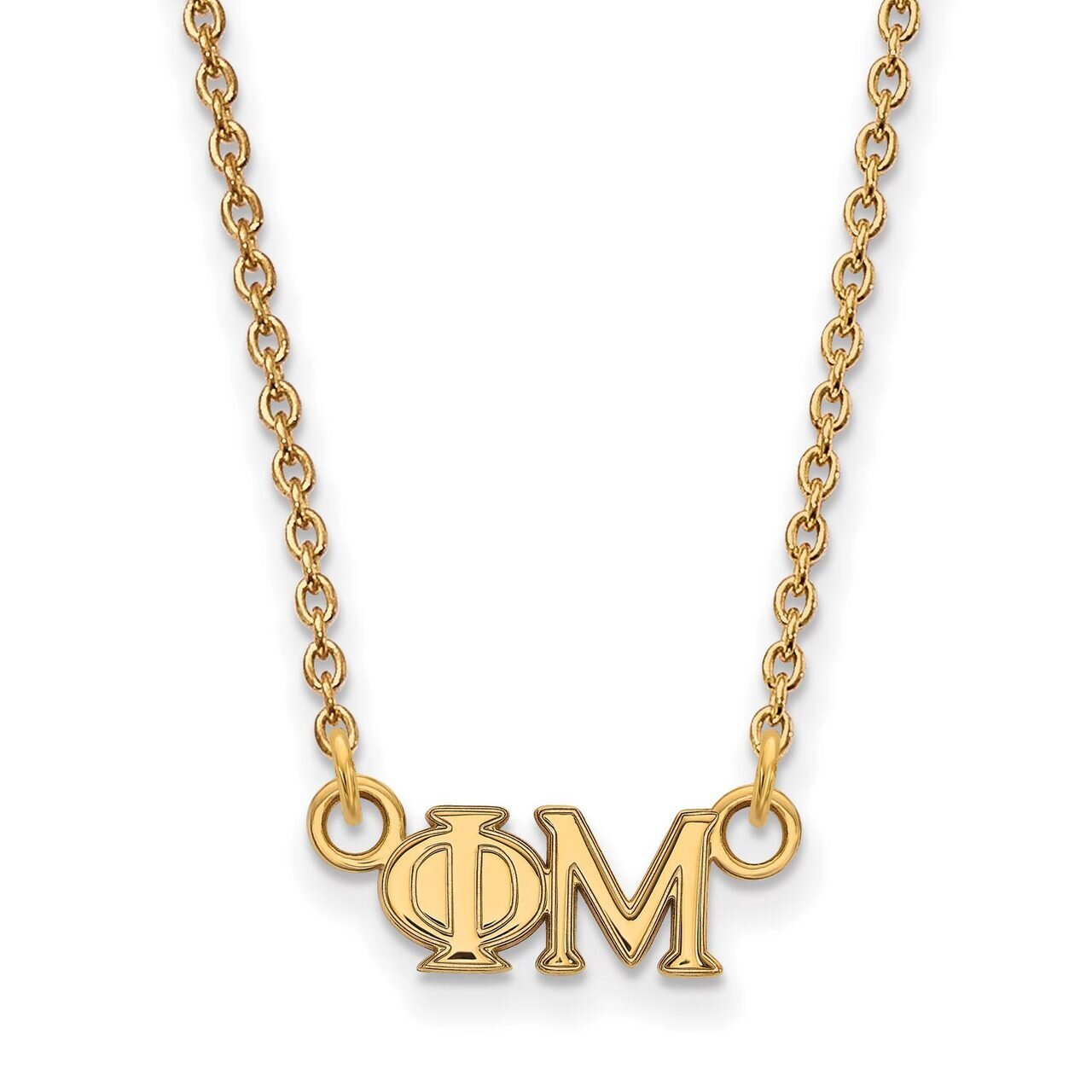 Phi Mu Extra Small Pendant with 18 Inch Chain Gold-plated Silver GP006PHM-18, MPN: GP006PHM-18, 886…