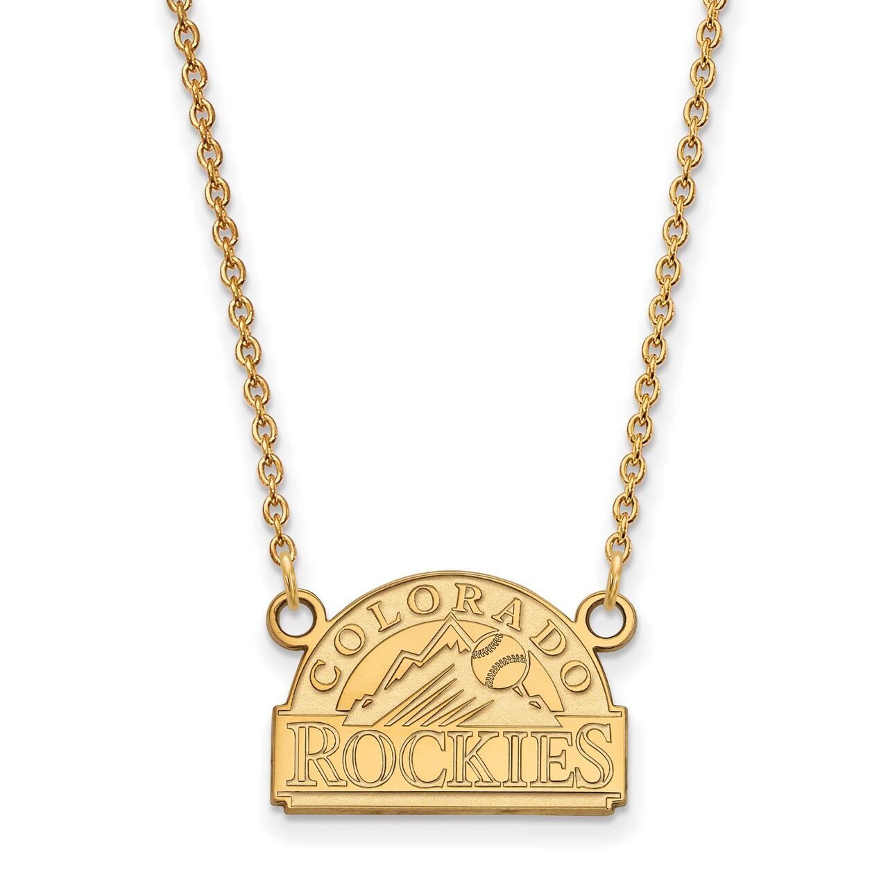 Colorado Rockies Small Pendant with Chain Necklace Gold-plated Silver GP006ROK-18, MPN: GP006ROK-18…