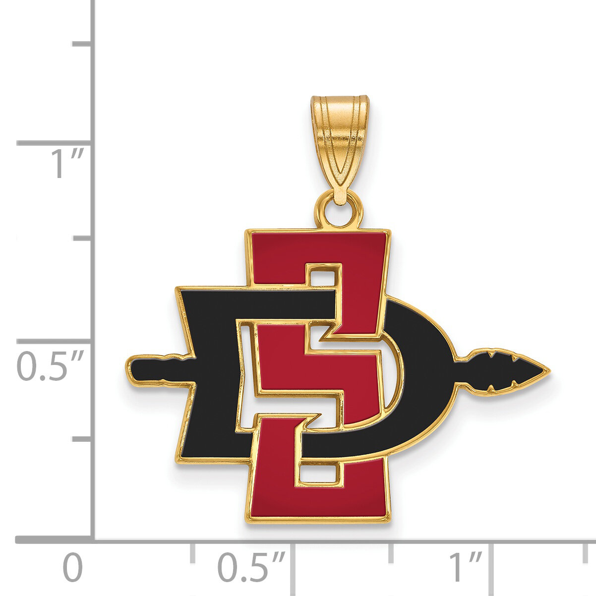 San Diego State University Large Enamel Pendant Gold-plated Silver GP006SDS, MPN: GP006SDS, 8867749…