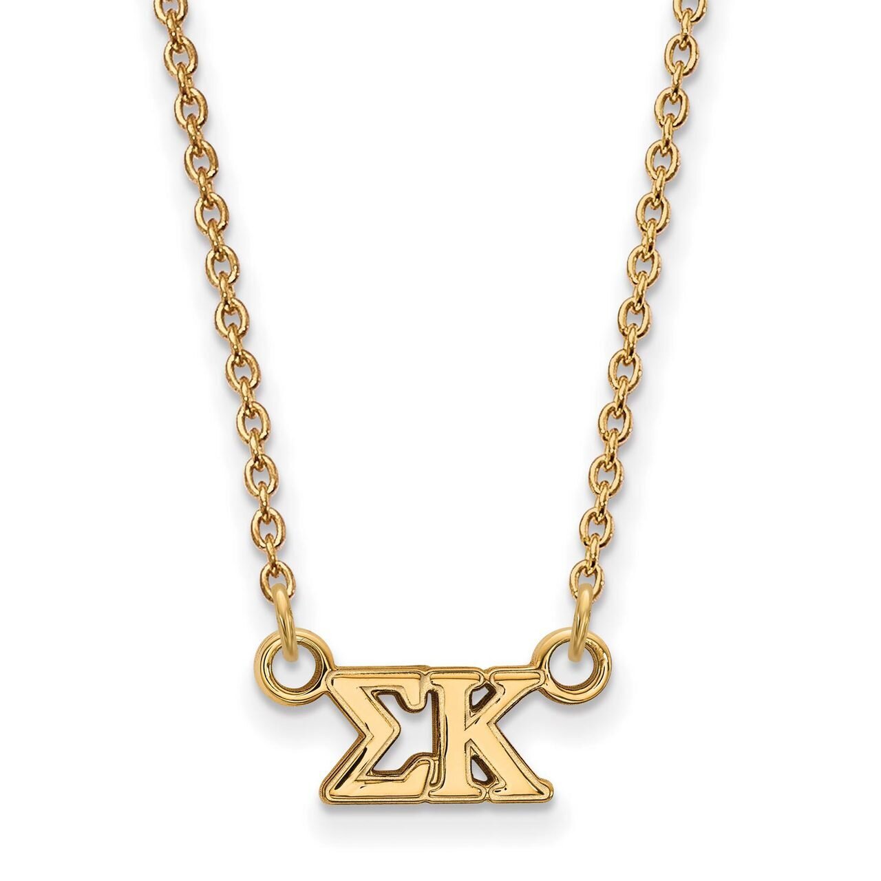 Sigma Kappa Extra Small Pendant with 18 Inch Chain Gold-plated Silver GP006SKP-18, MPN: GP006SKP-18…