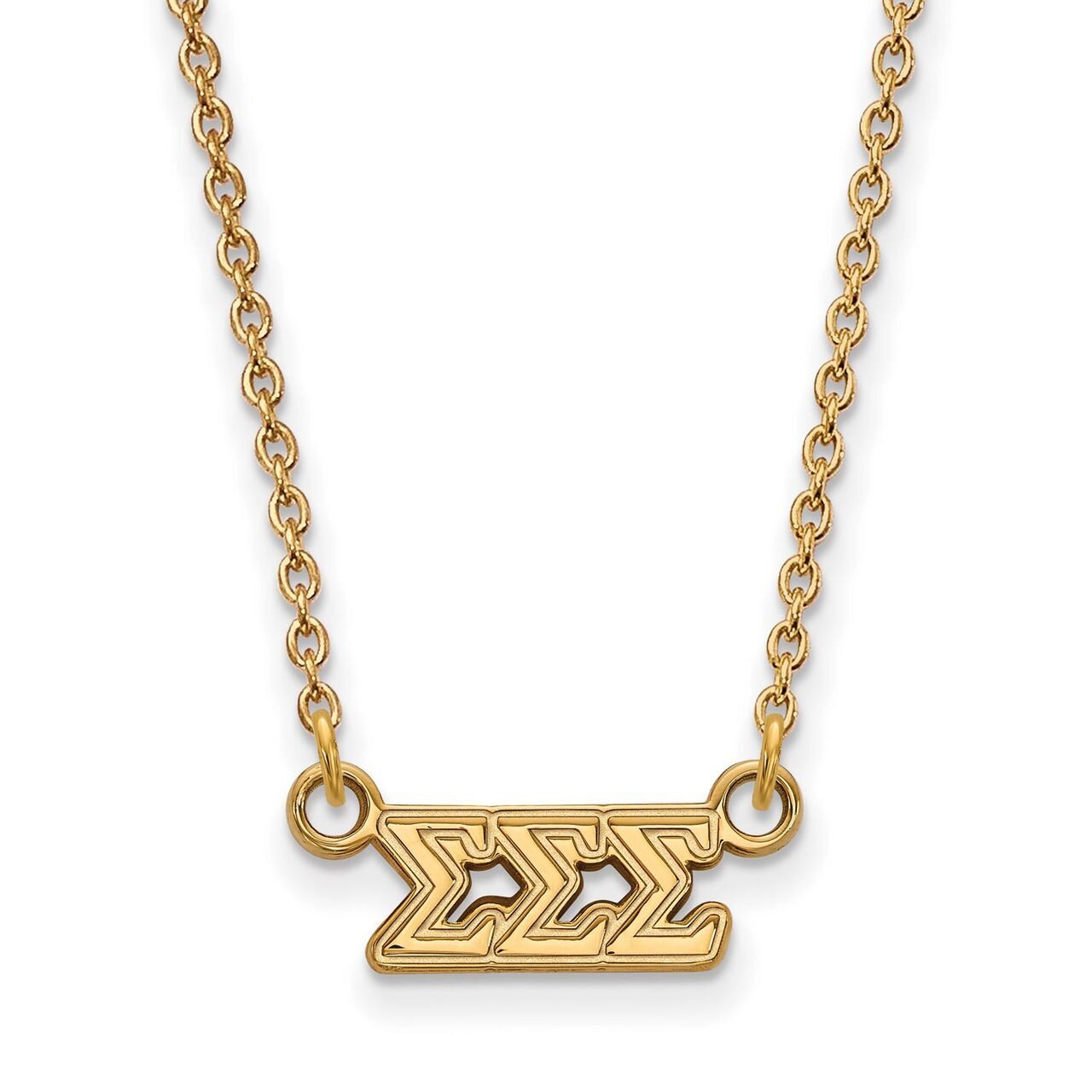 Sigma Sigma Sigma Extra Small Pendant with 18 Inch Chain Gold-plated Silver GP006SSS-18