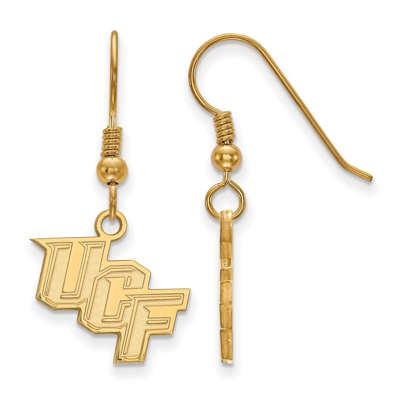 University of Central Florida Small Dangle Earring Wire Gold-plated Silver GP006UCF