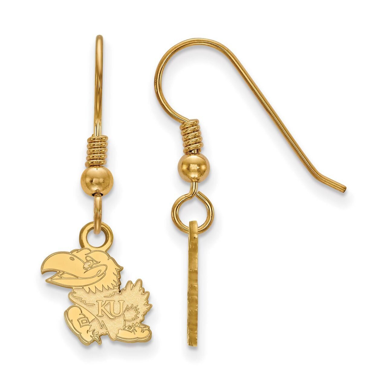University of Kansas x-Small Dangle Earring Wire Gold-plated Silver GP006UKS, MPN: GP006UKS, 886774…