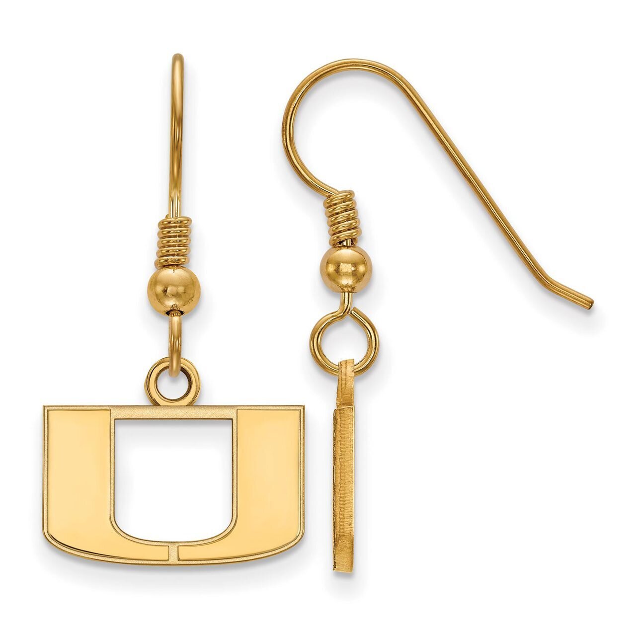 University of Miami x-Small Dangle Earring Wire Gold-plated Silver GP006UMF