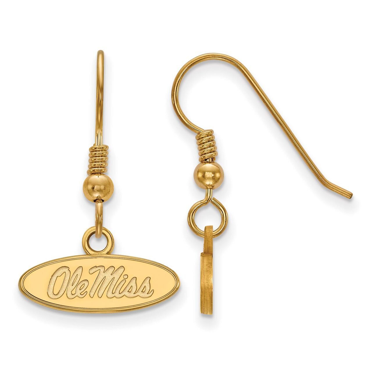 University of Missisippi x-Small Dangle Earring Wire Gold-plated Silver GP006UMS