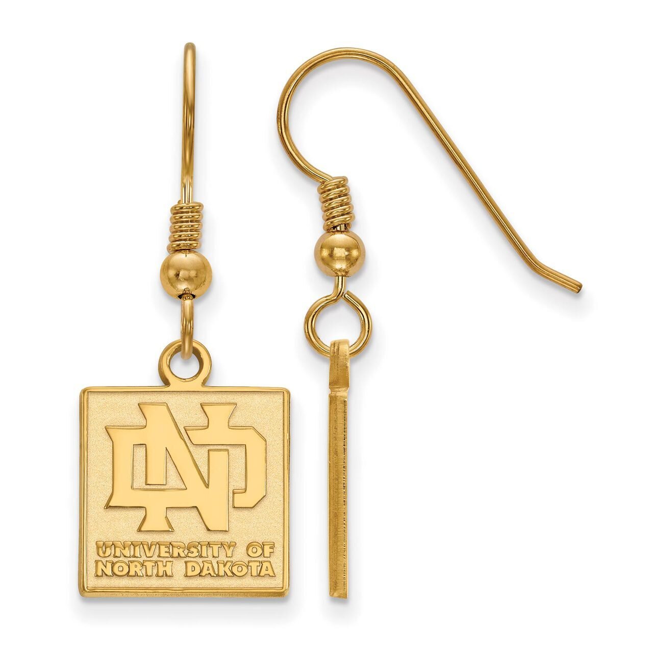 University of North Dakota Small Dangle Earring Wire Gold-plated Silver GP006UNOD, MPN: GP006UNOD, …