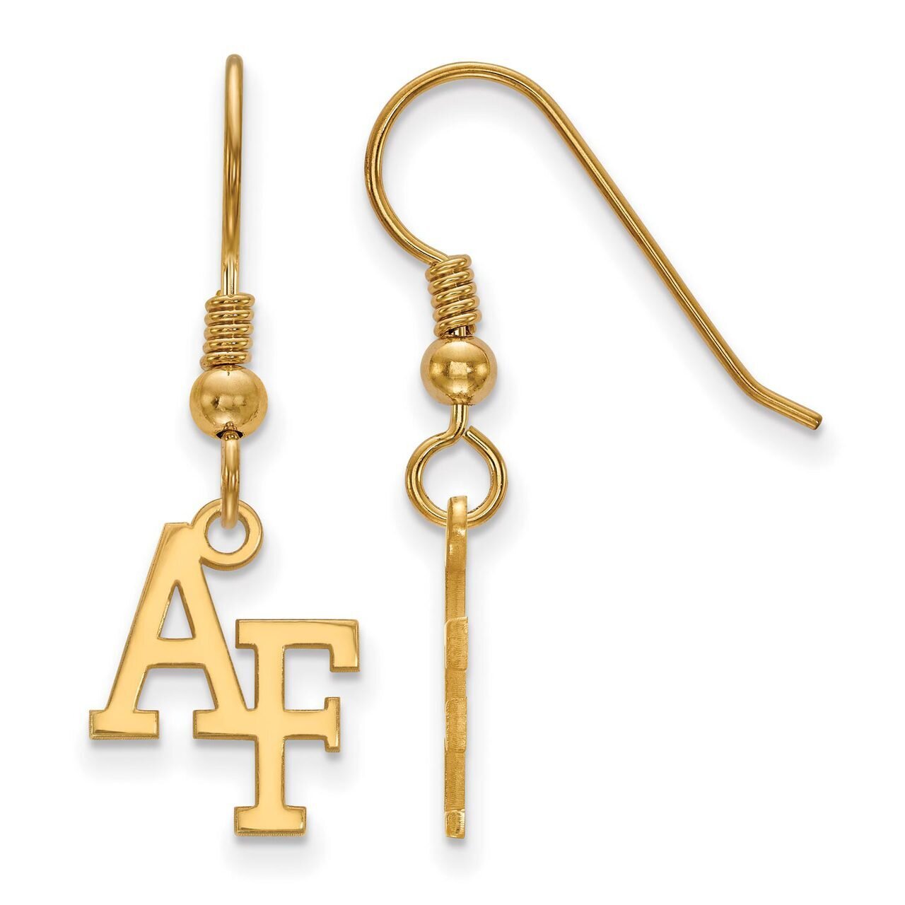 United States Air Force Academy Small Dangle Earring Wire Gold-plated Silver GP006USA, MPN: GP006US…