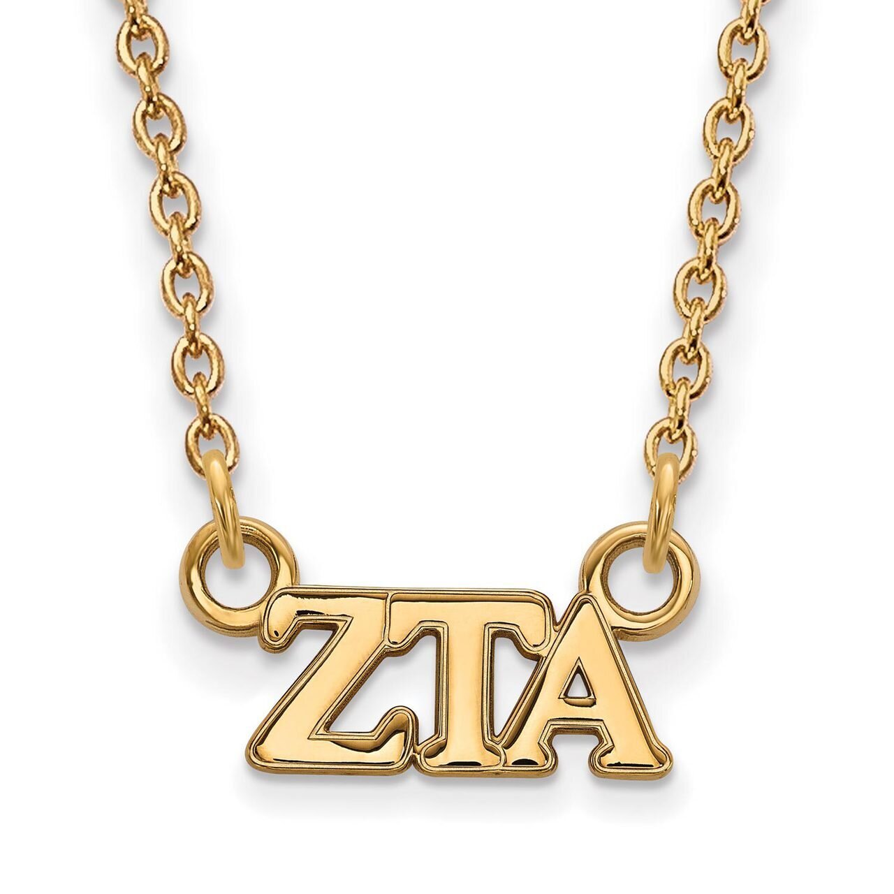 Zeta Tau Alpha Extra Small Pendant with 18 Inch Chain Gold-plated Silver GP006ZTA-18, MPN: GP006ZTA…