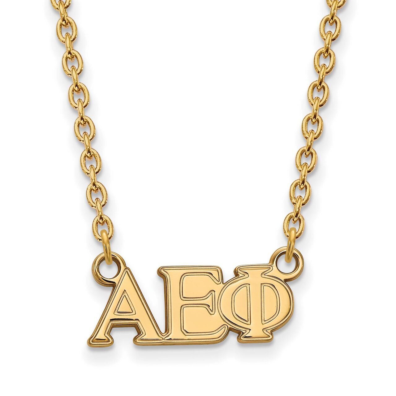Alpha Epsilon Phi Medium Pendant with 18 Inch Chain Gold-plated Silver GP007AEP-18