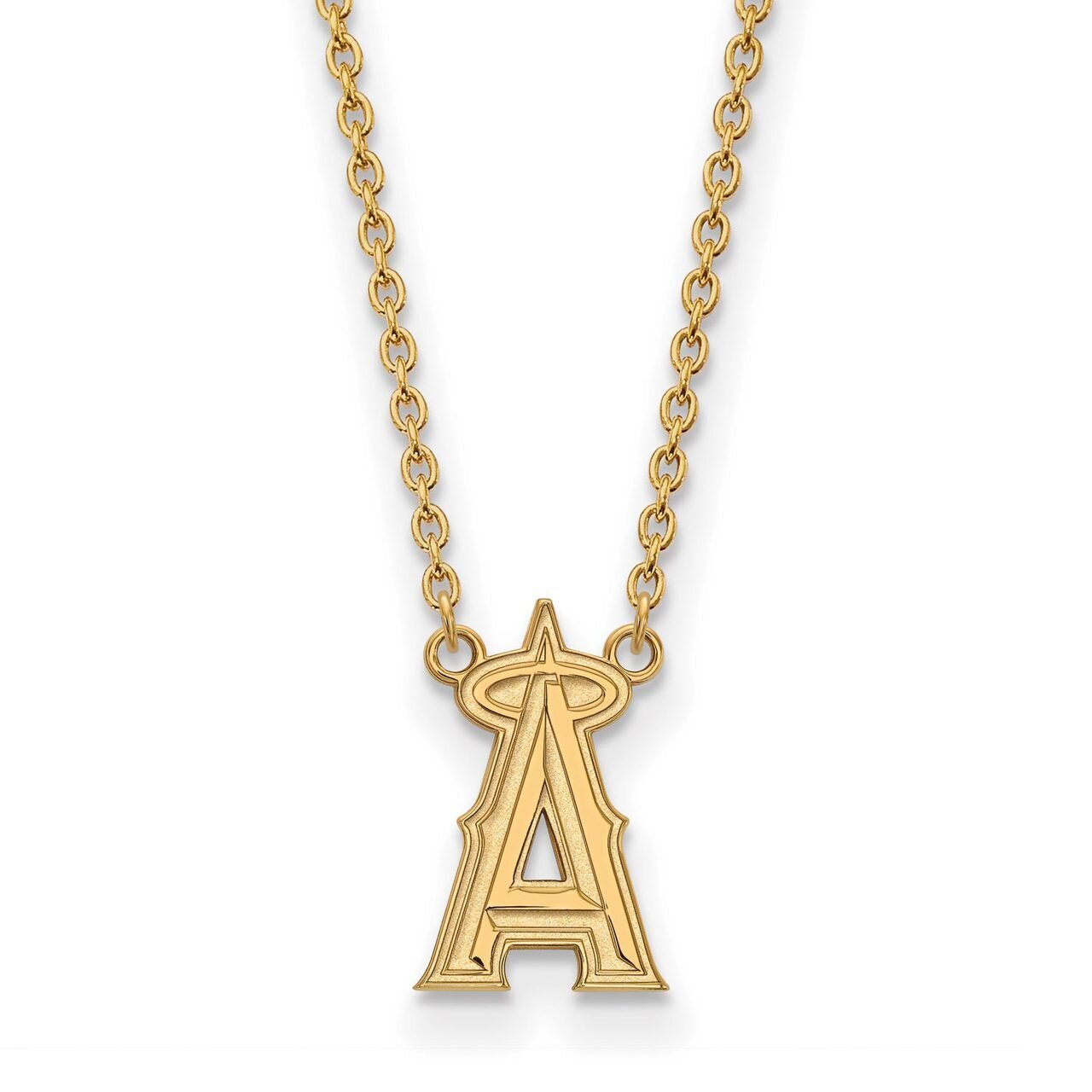 Los Angeles Angels Large Pendant with Chain Necklace Gold-plated Silver GP007ANG-18, MPN: GP007ANG-…