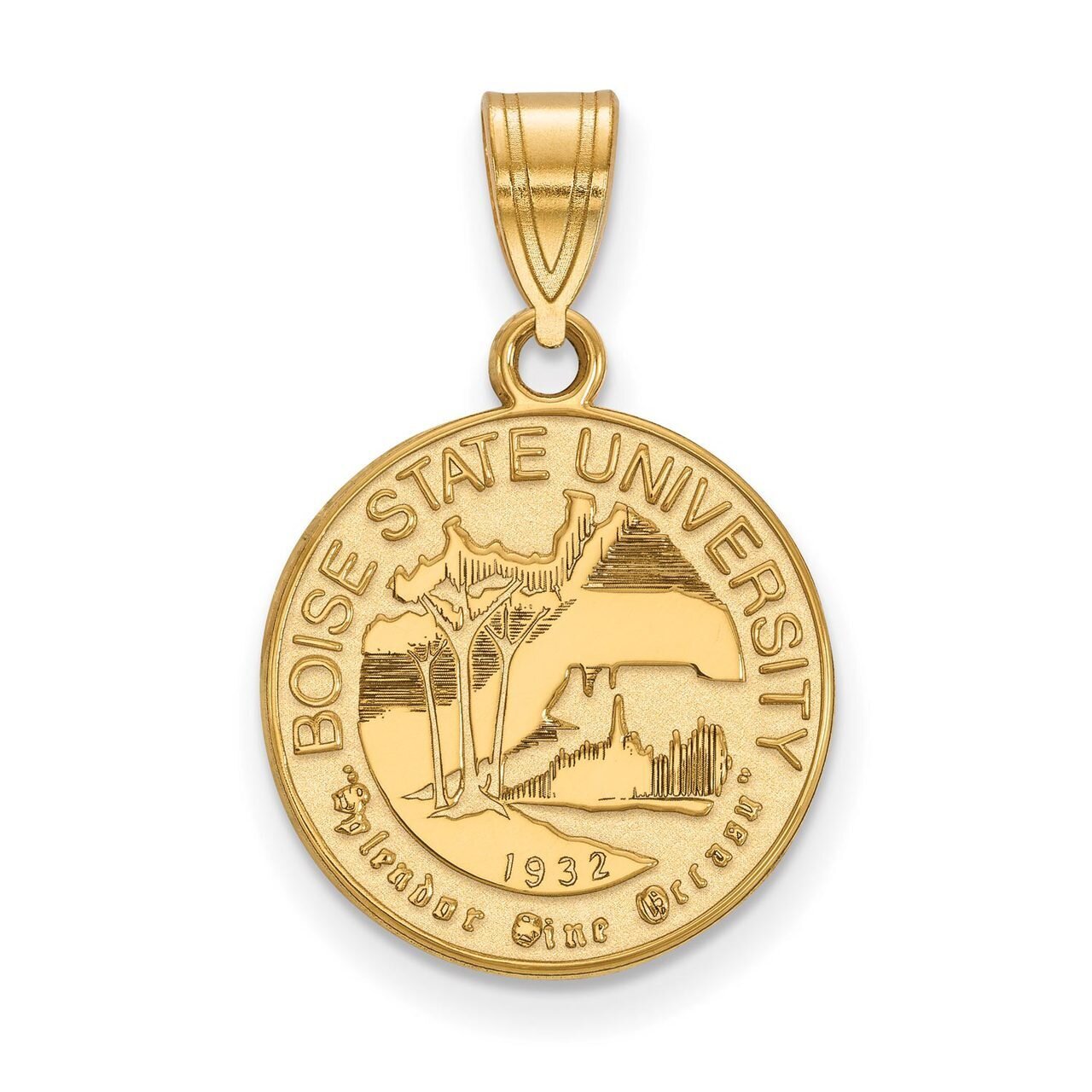 Boise State University Medium Crest Pendant Gold-plated Silver GP007BOS