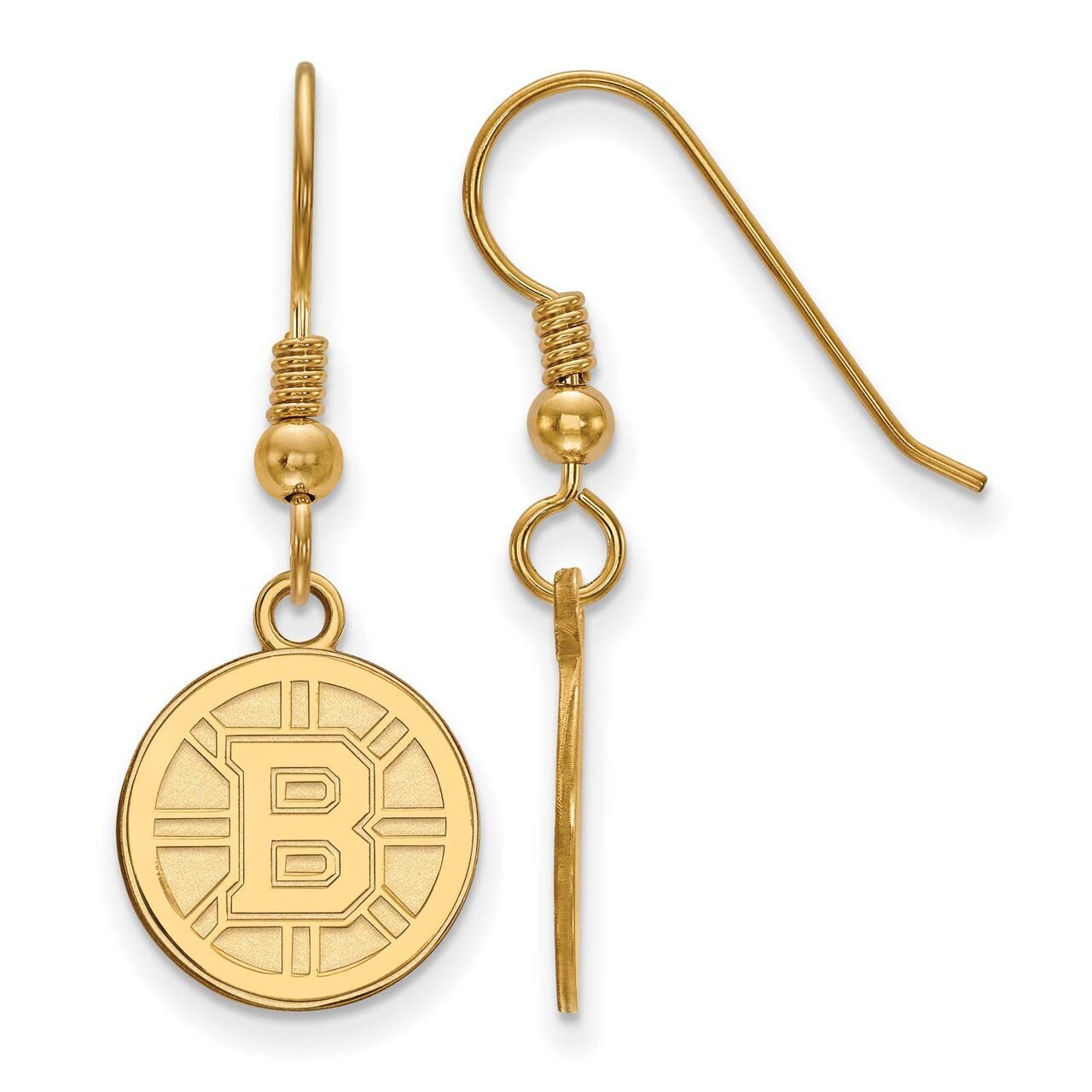 Boston Bruins Small Dangle Earring Wire Gold-plated Silver GP007BRI